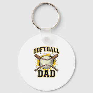 Softball-Vater Vintage-Varsity-überkreuzte-Schläge Schlüsselanhänger