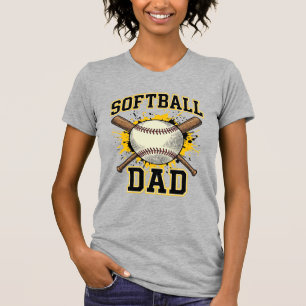 Softball-Vater Vintage-Varsity-überkreuzte-Schläge T-Shirt