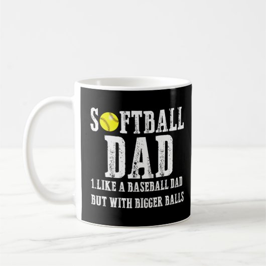 Softball-Vater wie ein Baseball, aber mit größeren Kaffeetasse (Links)