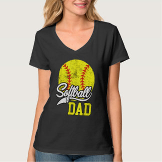 Softball-Vater wie ein Baseball-Vater mit größeren T-Shirt