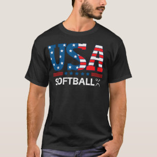 Softball Vereinigte Staaten Flagge Softball USA Te T-Shirt
