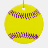 Softball-Verzierung Ihr NAME, ZAHL oder löschen Keramik Ornament (Hinten)