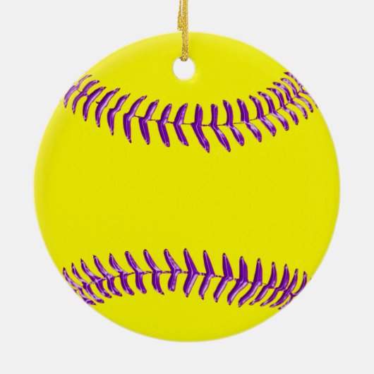Softball-Verzierung Ihr NAME, ZAHL oder löschen Keramik Ornament (Hinten)