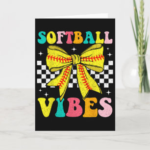 Softball Vibes Coquette-Schleife Softball-Spieltag Karte