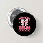 Softball Vibes Softball Couqette Groovy Softball G Button (Vorne & Hinten)