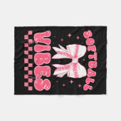 Softball Vibes Softball Couqette Groovy Softball G Fleecedecke (Vorderseite (Horizontal))