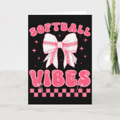 Softball Vibes Softball Couqette Groovy Softball G Karte (Vorderseite)