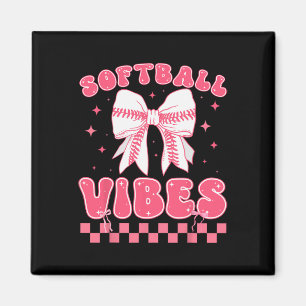 Softball Vibes Softball Kokette Groovy Softball G Magnet