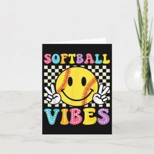 Softball Vibes Softball Retro Groovy Game Day Girl Karte
