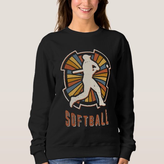Softball Vintage Classic Retro Sport Love Sweatshirt (Vorderseite)