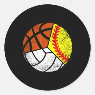 Softball Volleyball Basketball Spieler Lustiger Ba Runder Aufkleber