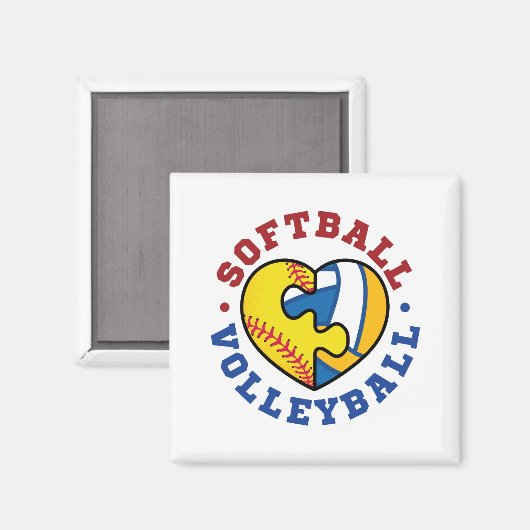 Softball Volleyball Magnet (Vorderseite/Rückseite)