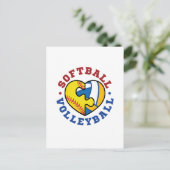 Softball Volleyball Postkarte (Stehend Vorderseite)