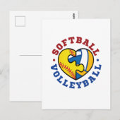 Softball Volleyball Postkarte (Vorne/Hinten)
