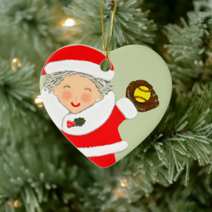 Softball-Weihnachtsandenken Keramik Ornament