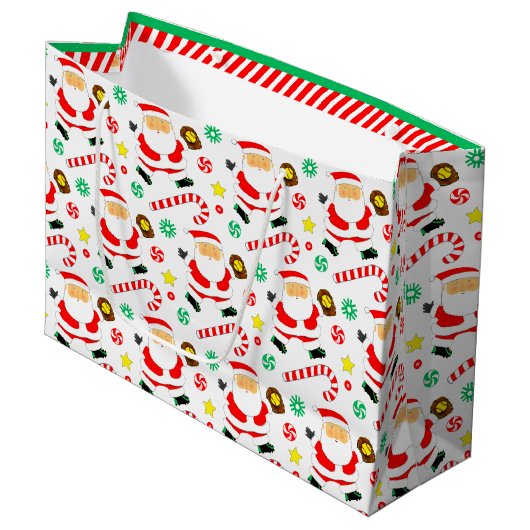 Softball-Weihnachtsfeier Große Geschenktüte (Vorderseite Schrägansicht)