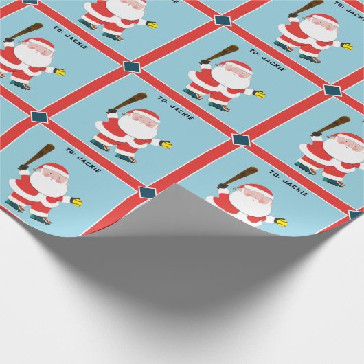 Softball Weihnachtsgeschenk Geschenkpapier (Ecke)