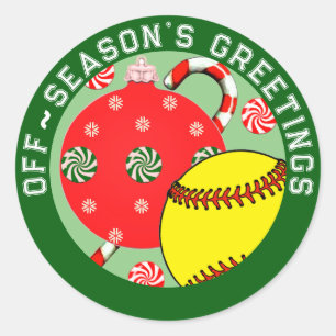 Softball Weihnachtsgeschenke Stickers