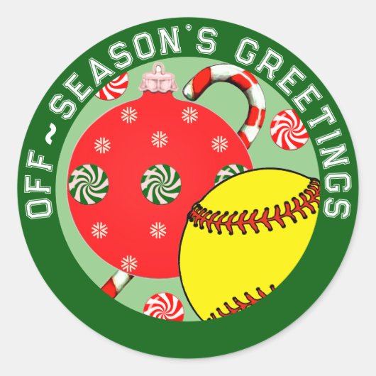 Softball Weihnachtsgeschenke Stickers (Vorderseite)