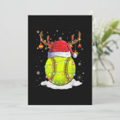 Softball Weihnachtsmannmütze Reindee Weihnachtsleu Feiertagskarte (Stehend Vorderseite)