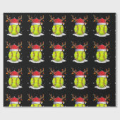 Softball Weihnachtsmannmütze Reindee Weihnachtsleu Geschenkpapier (Flach)
