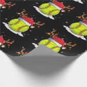 Softball Weihnachtsmannmütze Reindee Weihnachtsleu Geschenkpapier (Ecke)