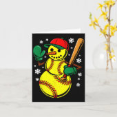 Softball Weihnachtsmannmütze Snowman Xmas Funny So Karte (Gelbe Blume)