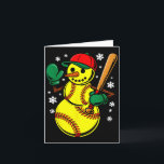 Softball Weihnachtsmannmütze Snowman Xmas Funny So Karte<br><div class="desc">Softball Weihnachtsmannmütze Snowman Xmas Funny Softball Weihnachten</div>