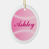 Softball-Weihnachtsverzierung Keramik Ornament (Rechts)