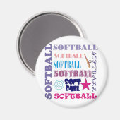 Softball wiederholt magnet (Vorderseite/Rückseite)