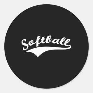 Softball-Wort-Schulteam-Spieler Freizeitweich Runder Aufkleber