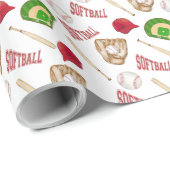 Softball Wrapping Paper Geschenkpapier (Rolleneckpunkt)