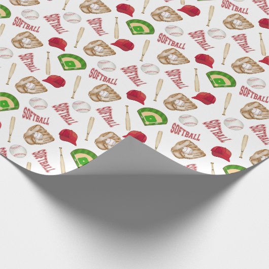 Softball Wrapping Paper Geschenkpapier (Ecke)
