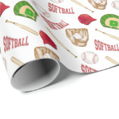 Softball Wrapping Paper Geschenkpapier (Rolleneckpunkt)