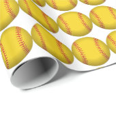 Softball Wrapping Paper Geschenkpapier (Rolleneckpunkt)