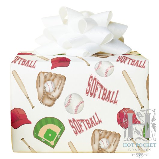 Softball Wrapping Paper Geschenkpapier
