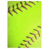 Softball Yellow Fast Monogram Initial Clip Board Klemmbrett (Rückseite)