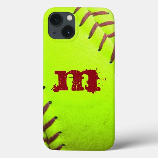 Softball Yellow Fast Monogram IPAD MINI Case (Rückseite)