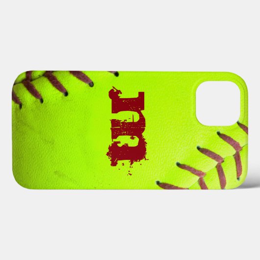 Softball Yellow Fast Monogram IPAD MINI Case (Rückseite (Horizontal))