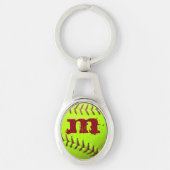 Softball Yellow Fast Pitch 8HE 10HE 12HE Schlüssel Schlüsselanhänger (Vorderseite)