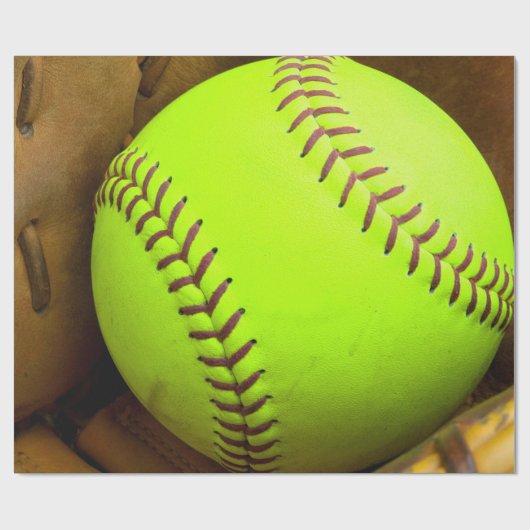 Softball Yellow Fast Pitch 8HE 10HE Wrapping Paper Geschenkpapier (Flach)