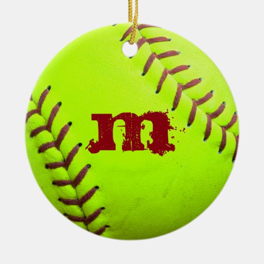 Softball Yellow Fast Pitch 8U 10U 12U 14U Ornament (Vorne)
