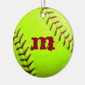 Softball Yellow Fast Pitch 8U 10U 12U 14U Ornament (Links)