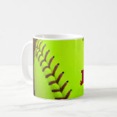 Softball Yellow Fast Pitch 8U 10U Kaffee Cup Tasse (Vorderseite Links)