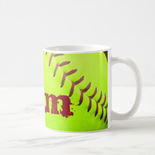 Softball Yellow Fast Pitch 8U 10U Kaffee Cup Tasse (Rechts)