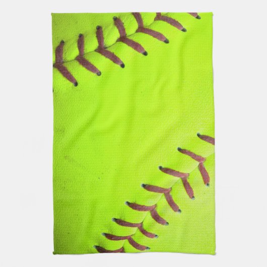 Softball Yellow Fast Pitch 8U Küchengeschirr Handt Geschirrtuch (Vertikal)