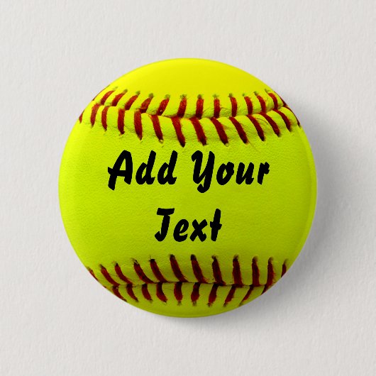 Softball Yellow Softball Sportteam Coach Button (Vorderseite)