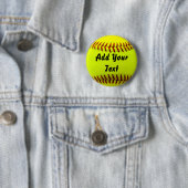 Softball Yellow Softball Sportteam Coach Button (Beispiel)