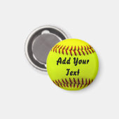 Softball Yellow Softball Sportteam Coach Magnet (Vorderseite/Rückseite)