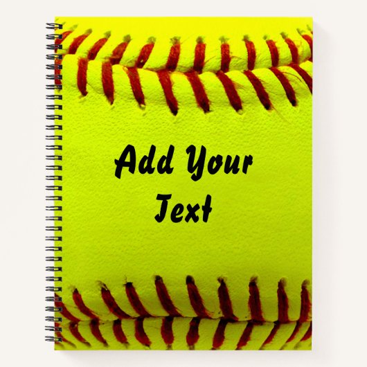 Softball Yellow Softball Sportteam Coach Notizblock (Vorderseite)